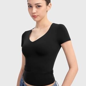 V Neck T Shirts for Women Short Sleeve